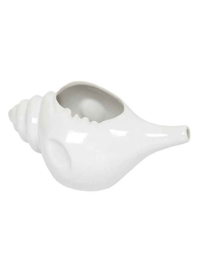 Qimacplus Leak Proof Durable Ceramic Neti Pot Non-Metallic & Comfortable Grip with 10 Sachet Neti Salt | Microwave and Dishwasher Friendly Natural Treatment for Sinus and Congestion (White) - Image 1